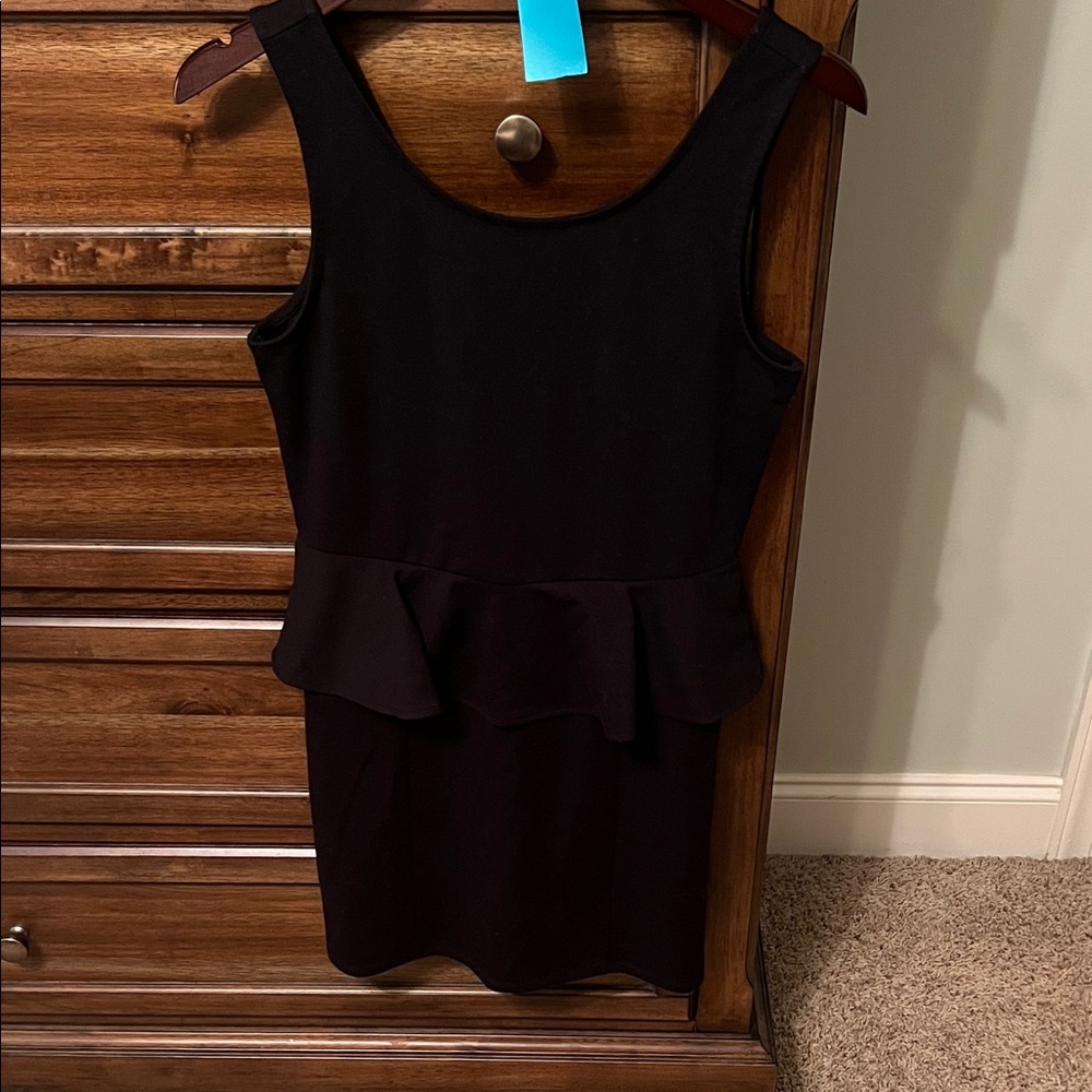 Elegant Black Peplum Dress